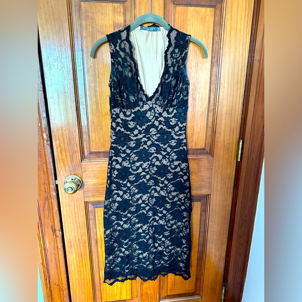 Bisou Bisou Black Lace Cocktail Dress